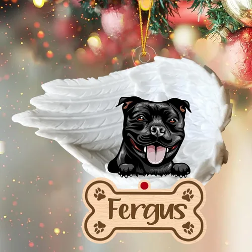 Vista 60 de Adorno de perro afgano de 1 ángel, adorno acrílico 2D personalizado conmemorativo para perros, regalo por pérdida de mascotas, regalo