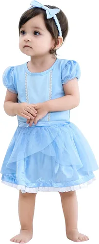 Vista 24 de Vestidos de princesa para niñas pequeñas, disfraz de mameluco para cumpleaños, Navidad, Halloween con diadema de 0 a 18 meses