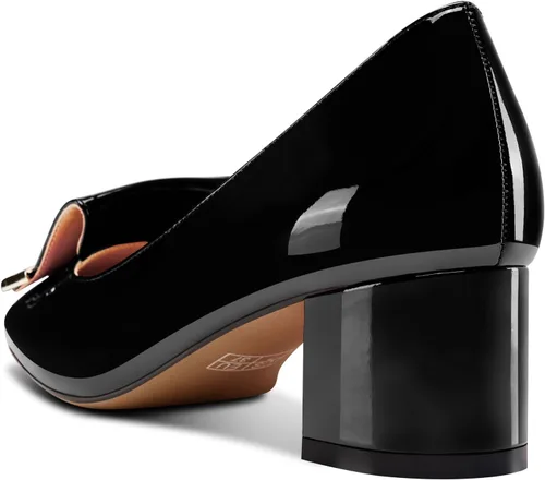 Vista 4 de Fimanny Zapatos de vestir para mujer, tacón de bloque grueso medio, punta cuadrada, zapatos de vestir informales para oficina, boda, 2.0 pulgadas