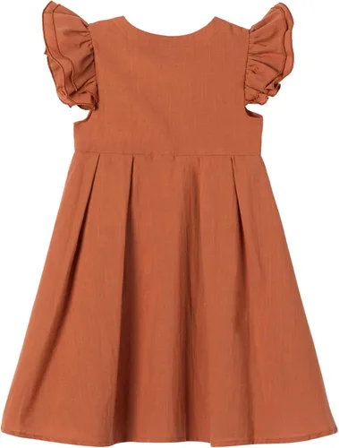 Vista 2 de Niyage Vestido sin mangas para niños pequeños, vestidos de fiesta casuales para niñas, de algodón, con lazo y lazo, vestido bohemio casual