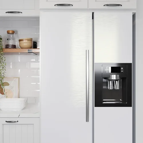 Vista 4 de VEELIKE Papel de contacto de acero inoxidable blanco brillante cepillado para electrodomésticos, refrigerador, lavavajillas, refrigerador, cocina