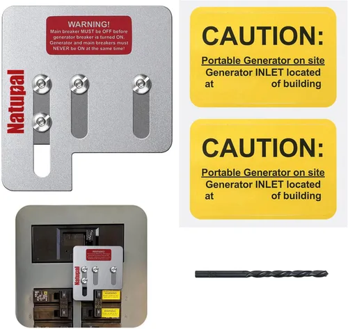 Vista 7 de Kit de bloqueo de generador compatible con paneles Square D QO o Homeline de 150 o 200 amperios. 1 3/8 pulgadas de espaciado entre el interruptor