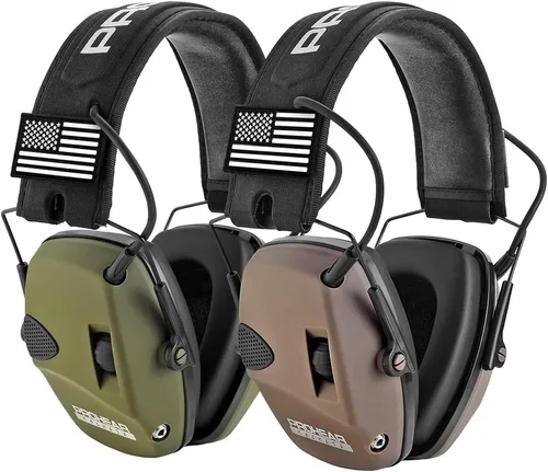 Vista 10 de PROHEAR 030 Paquete de 2 Orejeras de protección auditiva electrónica Bluetooth 5.4 para tiro con almohadillas de espuma - Negro