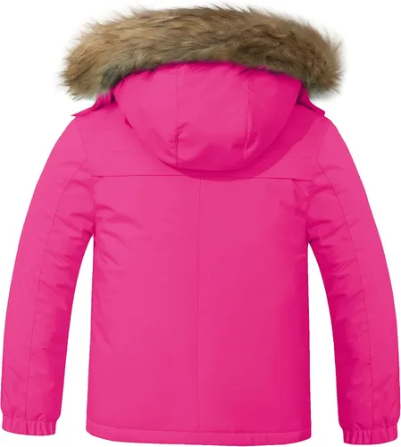 Vista 2 de ZSHOW Chaqueta de esquí impermeable para niñas, abrigo de invierno con forro polar cálido acolchado grueso