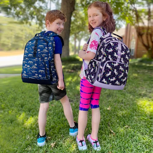 Vista 3 de Choco Mocha Mochila de jardín de infantes de 15 pulgadas para niños, Unicornio espacial, morado