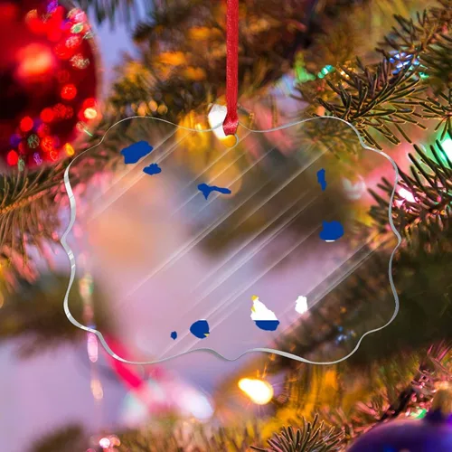Vista 21 de Silueta de bandera de Bielorrusia, adornos de árbol de Navidad, bandera nacional, recuerdo de Navidad, adornos acrílicos de Bielorrusia