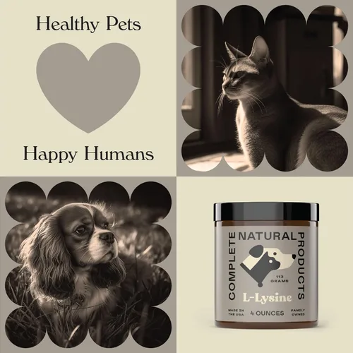 Vista 6 de Complete Natural Products - Polvo de L-lisina para mascotas - 4oz - Polvo puro de L-lisina