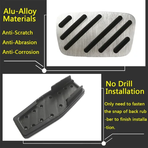 Vista 3 de Cubierta antideslizante para pedal de acelerador de gas de freno compatible con Chevrolet Impala Equinox Cruze compatible con Cadillac XTS