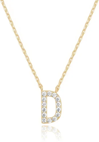 Vista 26 de PAVOI 14K White Gold Plated Cubic Zirconia Initial Necklace Letter Dainty Necklaces for Women