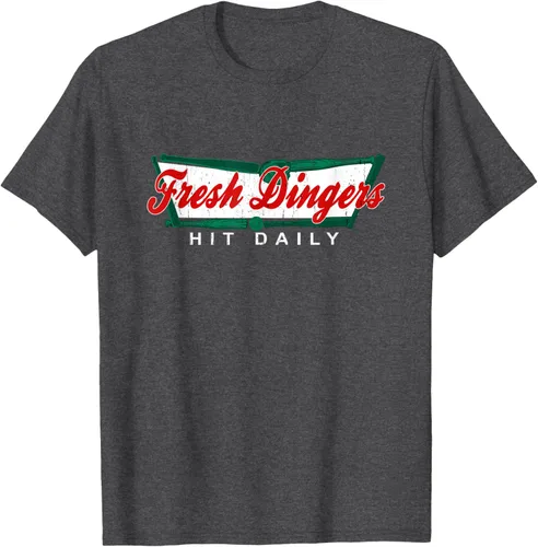 Vista 29 de Camiseta divertida de béisbol y softbol Don't Bunt Hit Fresh Dingers, Negro