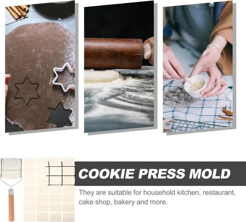 Vista 9 de EXCEART Moldes para galletas de bricolaje, 8 patrones de animales para festivales, cortadores de galletas rodantes resistentes