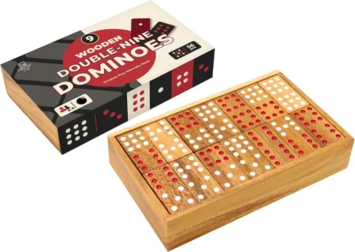Vista 9 de BSIRI Juego de dominó de madera para adultos, doble 6 juegos de dominó de madera gruesa clásica de color profesional, juego de dominó de viaje