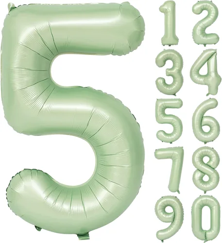 Vista 234 de Globos de 40 pulgadas con números de caramelo, papel de aluminio de helio, globos de látex de Mylar para fiesta de cumpleaños, decoración digital 0
