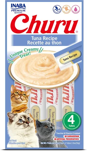 Vista 16 de INABA - Golosinas Churu para gatos, puré cremoso para gatos, sin cereales, que se puede lamer y exprimir / suplemento con vitamina E y taurina, 0.5
