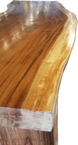 Vista 8 de CHIC TEAK Suar Live Edge Slab - Barra independiente con estante, 79 pulgadas fabricada
