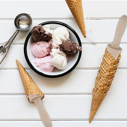 Vista 7 de Molde de rodillo de pizzela, cono de madera gofres helado cono pizza pastelería herramienta de moldeo