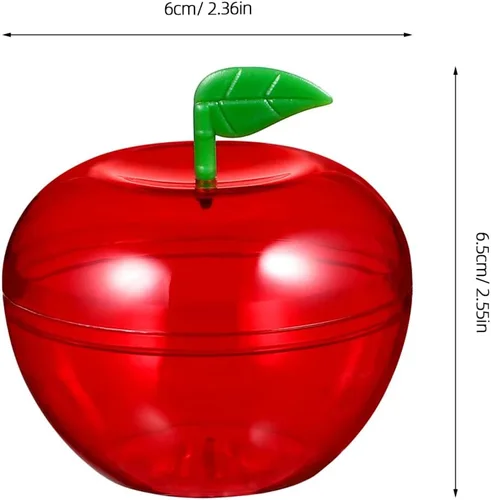 Vista 7 de FOMIYES Caja de dulces con forma de manzanas navideñas, 12 unidades, de plástico, con relleno de manzanas, recipientes decorativos para dulces