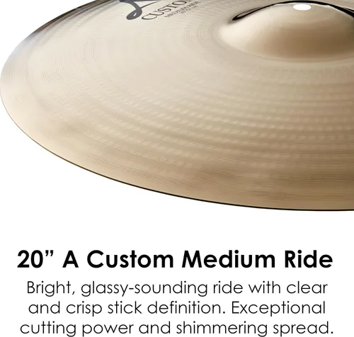 Vista 3 de Zildjian A Custom Medium Ride Platillo - 20 pulgadas
