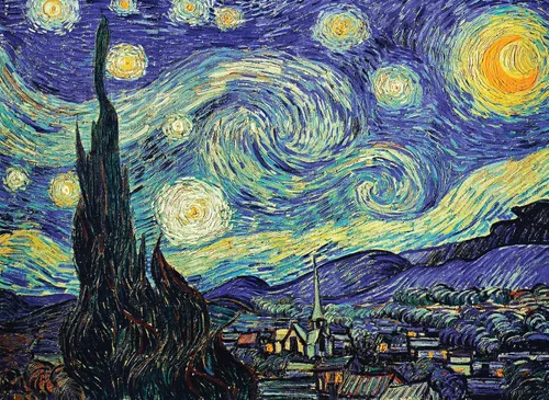 Vista 6 de Vincent Van Gogh - La noche estrellada 1889 y la noche estrellada sobre el ródano por Vincent Van Gogh - Póster impreso (laminado, 18 x 24 pulgadas)