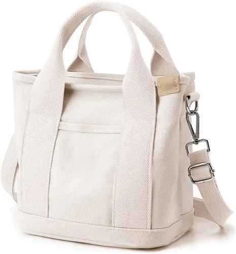Vista 4 de Bolso pequeño con cremallera para mujer, bolso de lona con bandolera, bolso de hombro, bolso de mensajero, bolso tipo hobo 2025 de Halemet