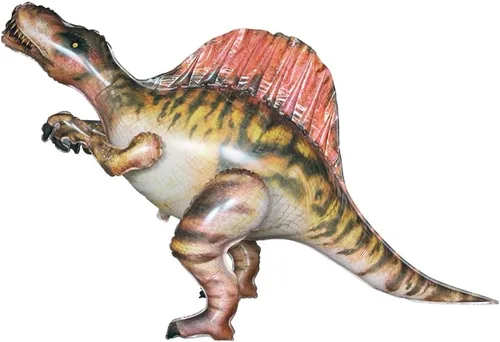 Vista 6 de Globo de aluminio de dinosaurio gigante 4D de pie para helio, anquilosaurio, espinosaurio, parasaurolofo, dragón, suministros de fiesta