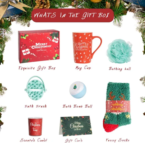 Vista 2 de Regalos de Navidad para mujeres, cesta de regalo única para ella, para mamá, esposa, novia, hermana, compañeras de trabajo, jefa, maestra