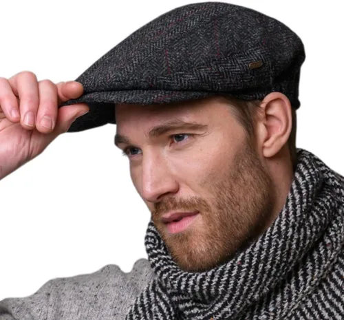 Vista 8 de Mucros Weavers Gorra plana irlandesa para hombre, fabricada en Irlanda, 100% tweed irlandés, verde