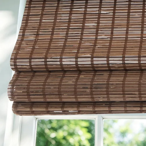 Vista 19 de Persianas Romanas de Bambú Inalámbricas, Persianas para Ventanas, Persianas de Madera Tejida Personalizadas para Ventanas Interiores, Puertas
