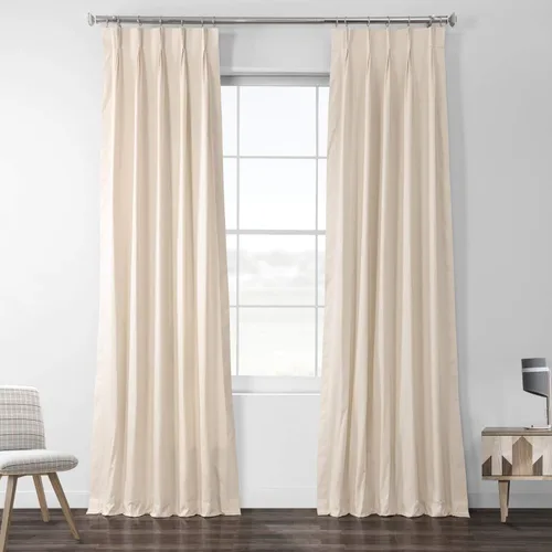 Vista 13 de HPD Half Price Drapes PRCT-S04B-84-FP - Cortina plisada de algodón sólido (1 panel), 25 x 84 pulgadas, gris Millstone
