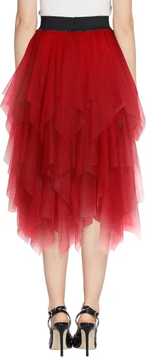 Vista 6 de Urban CoCo - falda tutú transparente para mujer con capas de malla de tul