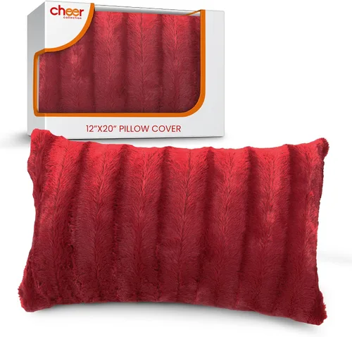 Vista 20 de Cheer Collection Funda de Almohada Decorativa de Piel Sintética 18x18 pulgadas– Funda de Almohada de Acento Decorativa Suave para Sofá o Cama, Funda