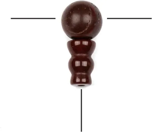 Vista 15 de Cherry Blossom Beads Piedra preciosa Mala Guru Bead – Turquesa africana – Tres agujeros 0.394 in redondo con torre de 0.276x0.394 in – Tres
