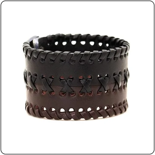 Vista 6 de Punk Rock - Pulsera de cuero trenzado ancho