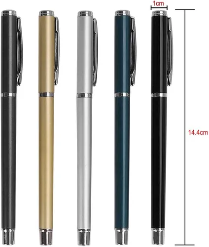 Vista 7 de Bolígrafos de metal, punta fina de 0.020 in, bolígrafo de tinta de gel líquido, bolígrafo de tinta negra, juego de escritura para suministros