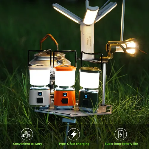 Vista 5 de Allspark Linterna LED recargable para campamento, 1000 lúmenes, 4 modos de luz, luces magnéticas para camping, linterna portátil brillante, luces