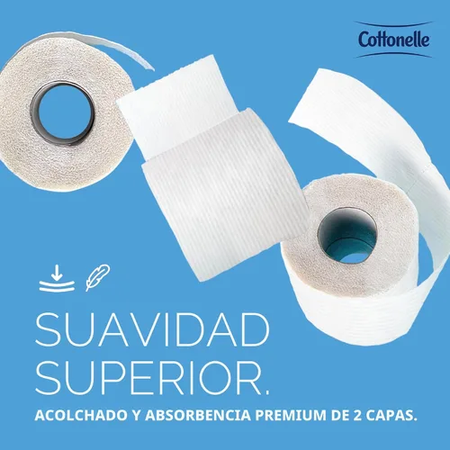 Vista 6 de Rollo de papel higiénico Kimberly-Clark Kleenex Cottonelle 17713, L, Blanco, 20
