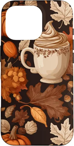 Vista 20 de Warm Autumn Stylish Coffee Cup Design - Fall Leaves Pattern Case for iPhone 17