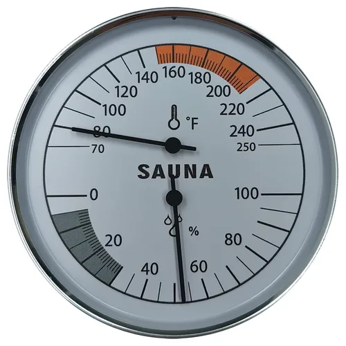 Vista 9 de Combo de termómetro e higrómetro para sauna – Medidor preciso de temperatura y humedad para salas de sauna, Rango de temperatura 70-250°F, Rango