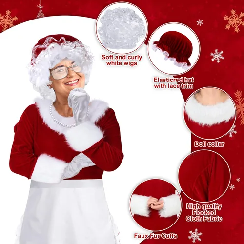 Vista 3 de Disfraz de Navidad de Papá Noel, disfraz de Navidad para mujer, disfraz de cosplay de Claus