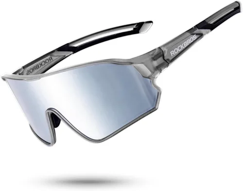 Vista 14 de ROCKBROS Polarized Sports Sunglasses Anti-Glare HD Cycling Sun Glasses Todo negro