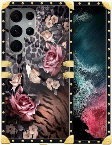 Vista 30 de Funda compatible con Samsung Galaxy S22 Ultra, funda protectora de TPU suave a prueba de golpes de 4 libélulas en la flor para Samsung Galaxy S22