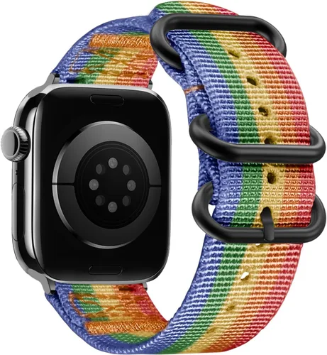 Vista 12 de Youther Correa de nailon compatible con Apple Watch Band de 1.654 in 1.732 in 1.772 in 1.811 in 1.929 in 1.496 in 1.575 in 1.614 in, correa