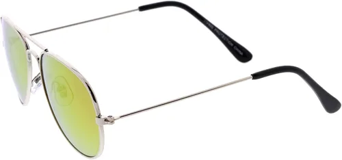 Vista 3 de zeroUV - Gafas de sol de aviador de metal con lente espejada para niños D140