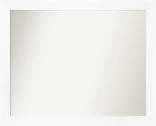 Vista 24 de Amanti Art Espejo de baño plateado para sobre el fregadero, espejo cuadrado de níquel cepillado de 30 x 30 pulgadas, marco moderno grande, se cuelga