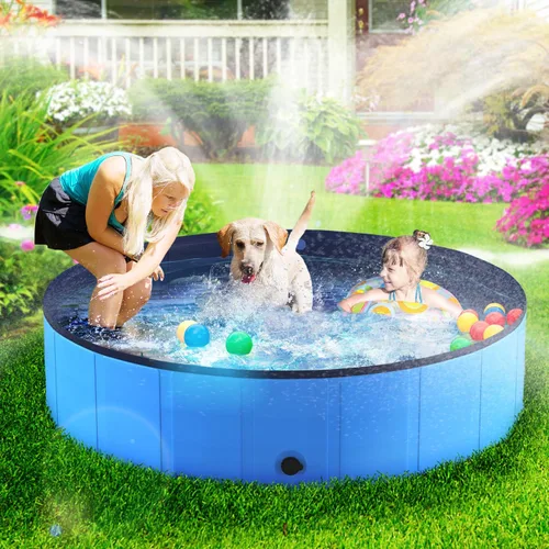 Vista 6 de Niubya Piscina plegable para perros, piscina plegable de plástico