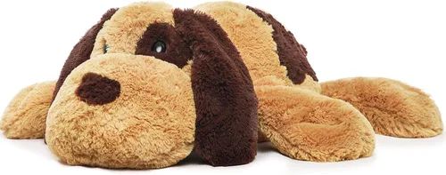 Vista 4 de Perro de peluche de cachorro de peluche de Labrador Retriever, animal de peluche abrazable para niños y niñas, cumpleaños, 30 pulgadas, marrón