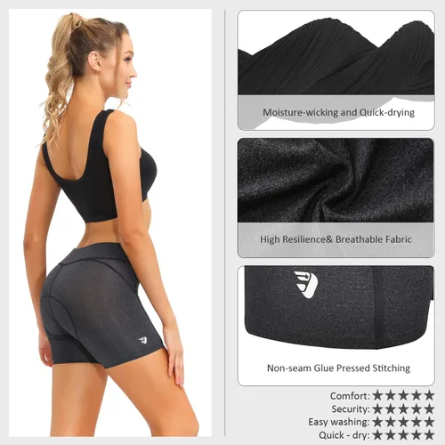 Vista 4 de DEALYORK Pantalones cortos acolchados para mujer, ropa interior de ciclismo, pantalones cortos de ciclismo con acolchado 3D, diseño súper ligero