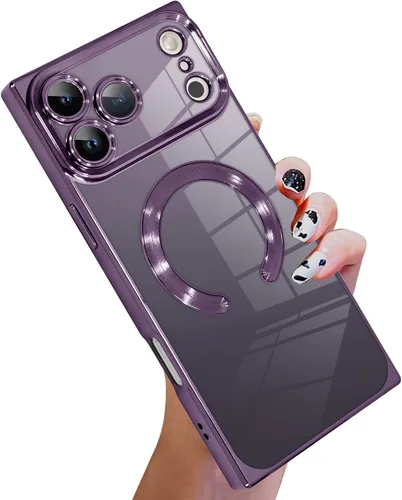 Vista 57 de KANGHAR Funda diseñada para iPhone 12 Pro Magnética Transparente con Protector de Lente de Cámara [Compatible con MagSafe] Diseño de Placado