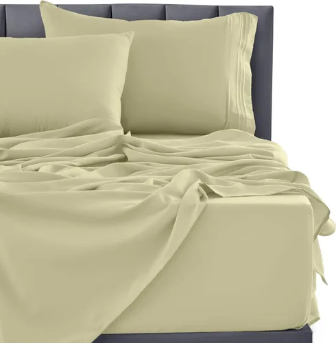 Vista 305 de LUX Décor - Juego de sábanas Twin de microfibra ultrasuave de 3 piezas con sábana encimera, sábana bajera de 16 pulgadas de profundidad y funda