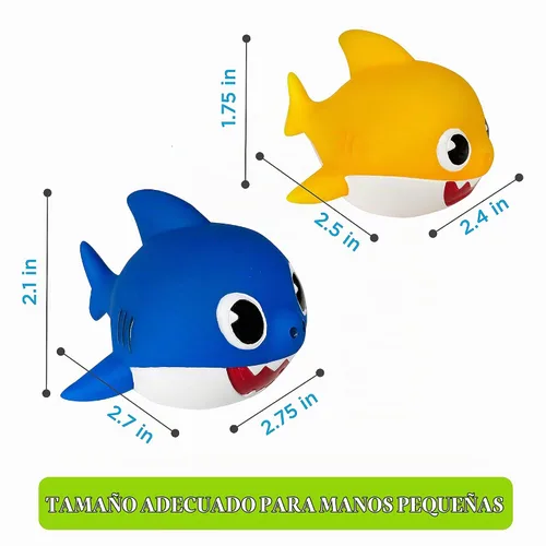 Vista 8 de Pinkfong Baby Shark - Squirters de baño, paquete de 2, Baby & Daddy Shark